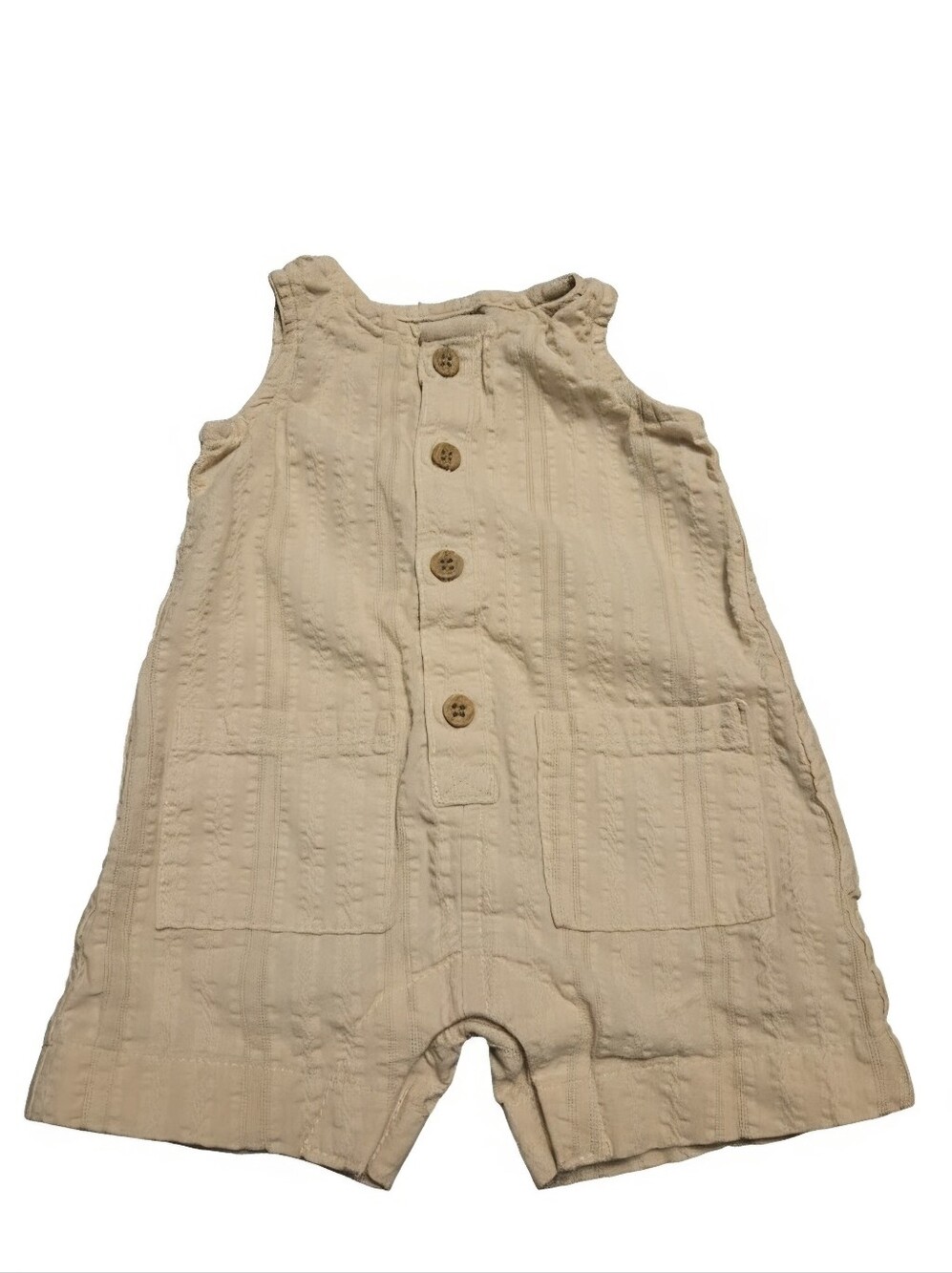 Carter's Cream Button-Front Baby Romper